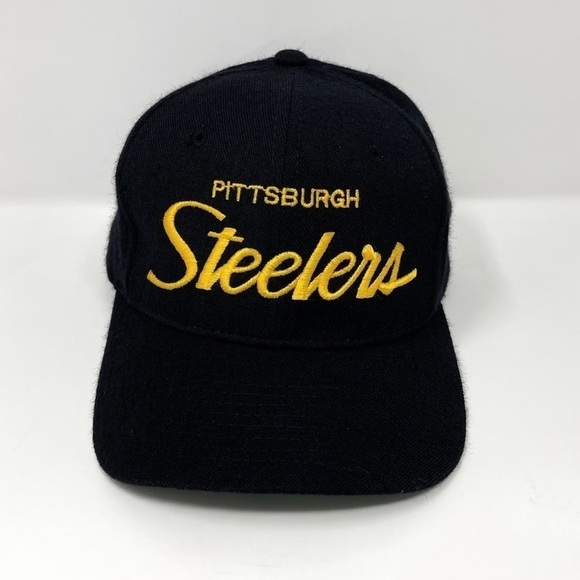 Vintage Sports Specialities Pittsburgh Steelers Snapback Hat Script Wool - Picture 1 of 10